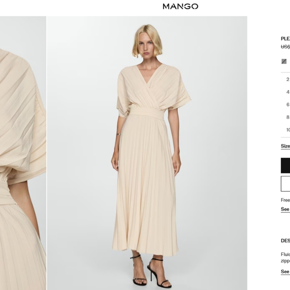 Mango Soft Cream Maxi Dress - Picture 1 of 3